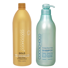 Load image into Gallery viewer, COCOCHOCO Gold Brazilian Keratin Hair Treatment 1 Litre + Clarifying Shampoo 1 Litre