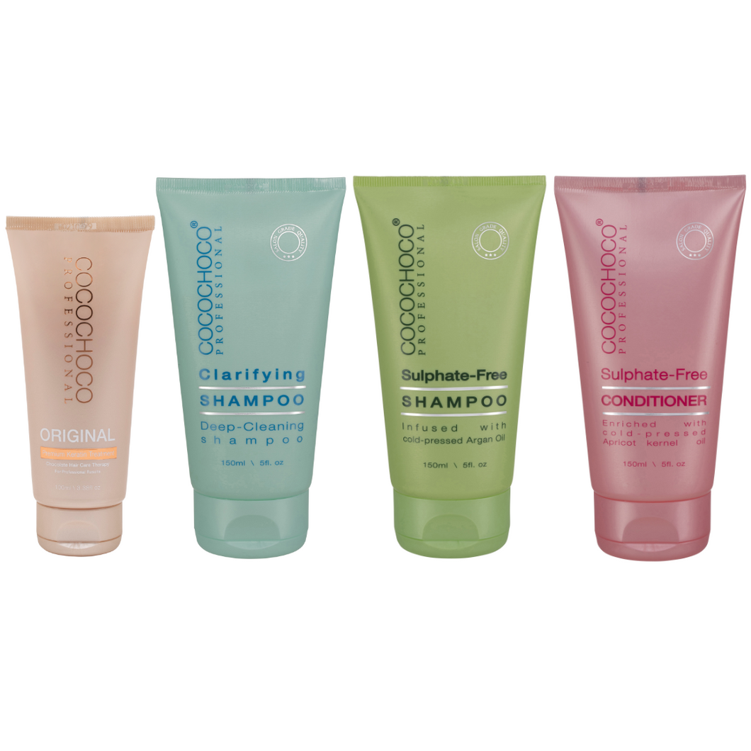 COCOCHOCO Original Brazilian Keratin Hair Treatment 100ml + Clarifying Shampoo 150ml + After Care Kit 300ml