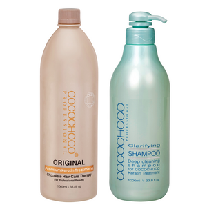COCOCHOCO Original Brazilian Keratin Hair Treatment 1 Litre + Clarifying Shampoo 1 Litre