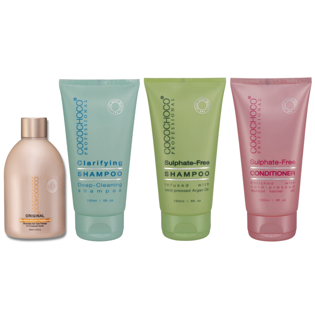 COCOCHOCO Original Brazilian Keratin Hair Treatment 250ml + Clarifying Shampoo 150ml + After Care Kit 300ml