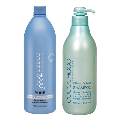 COCOCHOCO Pure Brazilian Keratin Hair Treatment 1 Litre + Clarifying Shampoo 1 Litre