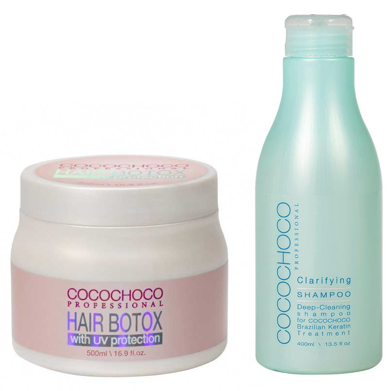 COCOCHOCO Hair Botox Treatment with UV protection 500 ml + Clarifying Shampoo 400 ml