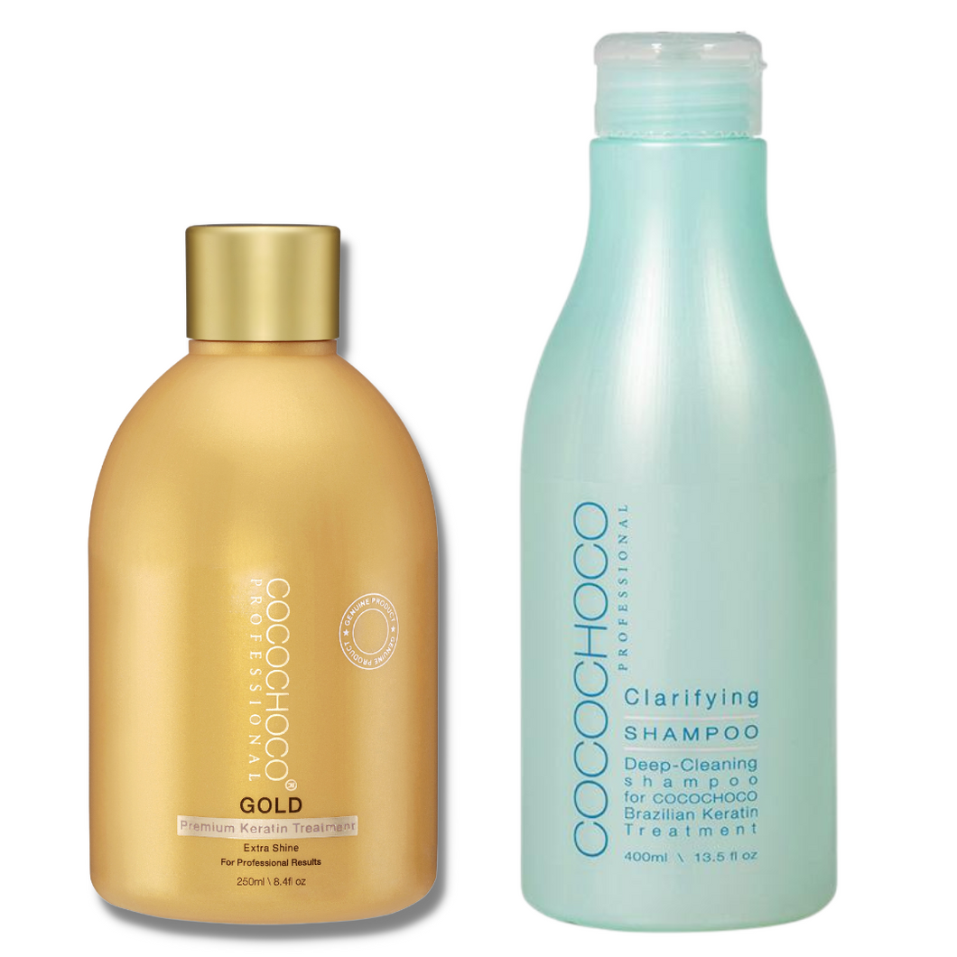COCOCHOCO Gold Brazilian Keratin Treatment 250 ml + Clarifying Shampoo 400 ml