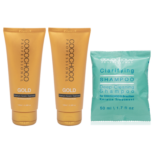 COCOCHOCO Gold Brazilian Keratin Treatment 200 ml + Clarifying Shampoo 50 ml